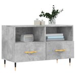 vidaXL Meuble TV Gris béton 80x36x50 cm Bois d'ingénierie