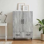 vidaXL Buffet Sonoma gris 66 x 34 5 x 95 cm Bois d'ingénierie