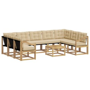 vidaXL Ensemble de canapés d'extérieur 10 pc Blanc et Beige