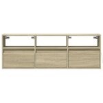 vidaXL Meuble TV mural avec lumières LED chêne sonoma 130x31x45 cm