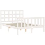 vidaXL Cadre de lit sans matelas blanc 140x190 cm bois de pin massif