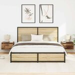 vidaXL Cabinet de chevet mural avec 2 Pièces Bois Ancien 50 x 36 x 30 cm