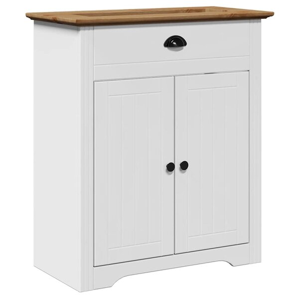 vidaXL Armoire de lavabo de salle de bain BODO blanc marron 70x35x80cm
