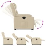 vidaXL Fauteuil inclinable Crème Tissu