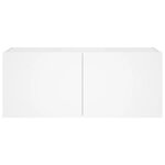 vidaXL Meuble TV mural avec lumières LED blanc 100x35x41 cm