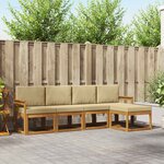 vidaXL Ensemble de canapés d'extérieur 5 Pièces Naturel et Beige