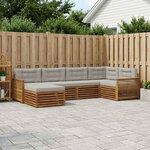 vidaXL Ensemble de canapés d'extérieur 6 Pièces Naturel et gris clair