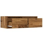 vidaXL Meuble TV avec lumières LED vieux bois 75x35 5x25 cm