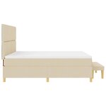 vidaXL Lit à ressorts avec matelas Crème 180 x 200 cm tissu