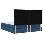 vidaXL Lit de Rangement Bleu 200 x 200 cm Cuir synthétique