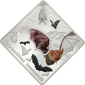 Monnaie THE BAT Animals in Glass Glasswing Argent 10$ Palau 2016