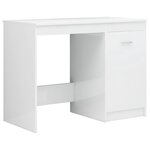 vidaXL Bureau Blanc brillant 140x50x76 cm Bois d’ingénierie
