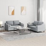 vidaXL Ensemble de canapés 2 Pièces coussins gris clair tissu