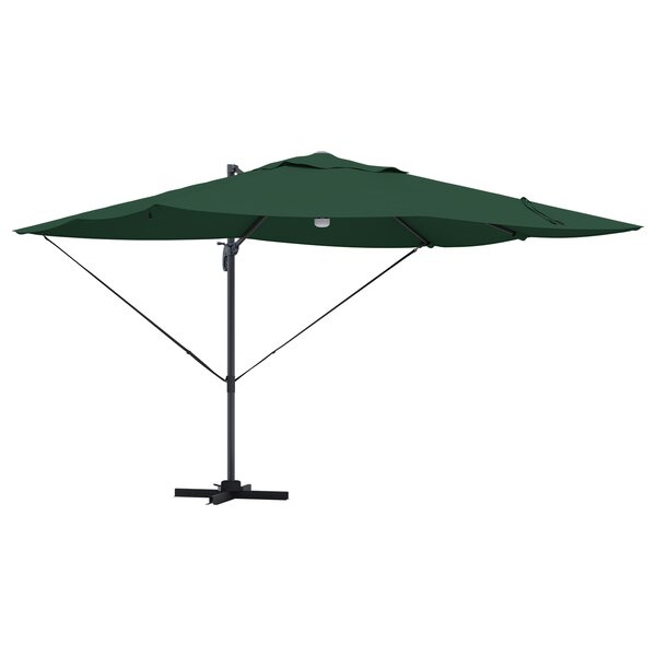 vidaXL Parasol Cantilever Roma de avec LEDs  vert  dimensions 352x251x265 cm  en aluminium