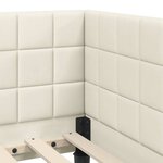vidaXL Cadre de lit d'angle Crème 90 cm x 200 cm tissu