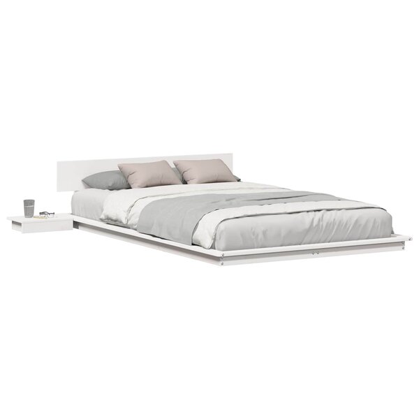 vidaXL Cadre de lit avec tête de lit Marron 135 x 190 cm bois