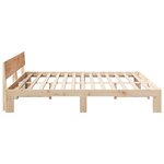 vidaXL Cadre de lit avec tête de lit Naturel 180 x 200 cm Pin massif
