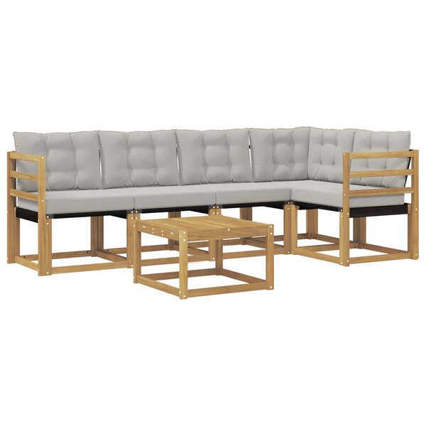 vidaXL Ensemble de canapés d'extérieur 6 pc Blanc et gris clair