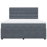vidaXL Sommier à lattes de lit et matelas Gris foncé 180x200cm Velours