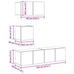 vidaXL Ensemble de meubles TV 4 Pièces Chêne fumé Bois d'ingénierie