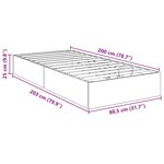 vidaXL Cadre de lit ottoman Chêne noir 80 5 x 200 cm Bois d'ingénierie