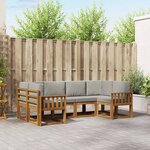 vidaXL Ensemble de canapés d'extérieur 6 Pièces Gris Naturel et Clair