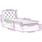 vidaXL Lit avec matelas marron foncé 90x190 cm tissu