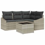 vidaXL Ensemble de salle à manger pour jardin 5 Pièces Gris clair