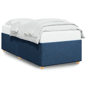 vidaXL Cadre de lit sans matelas bleu 100x200 cm tissu