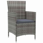 vidaXL Ensemble à manger d'extérieur 9Pièces coussins Résine tressée Gris