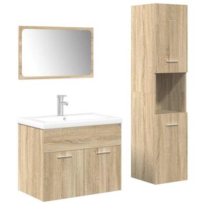vidaXL Ensemble de meubles de salle de bain 4 Pièces chêne sonoma