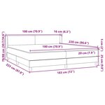 vidaXL Sommier à lattes de lit et matelas gris foncé 180x220cm velours