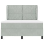 Lit box spring vidaXL avec matelas Gris clair 140x200 cm Velours
