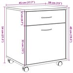 vidaXL Armoire à roulettes vieux bois 45x38x54 cm bois d'ingénierie
