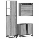 vidaXL Ensemble de meubles de salle de bain 3 Pièces Sonoma gris
