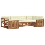 vidaXL Ensemble de canapés d'extérieur 6 Pièces Naturel et Crème
