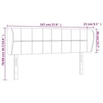 vidaXL Tête de lit avec oreilles Gris clair 147x23x78/88 cm Tissu