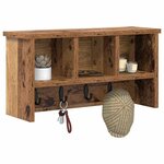 vidaXL Porte-manteau mural avec étagère Bois ancien 50 x 16 x 26 cm