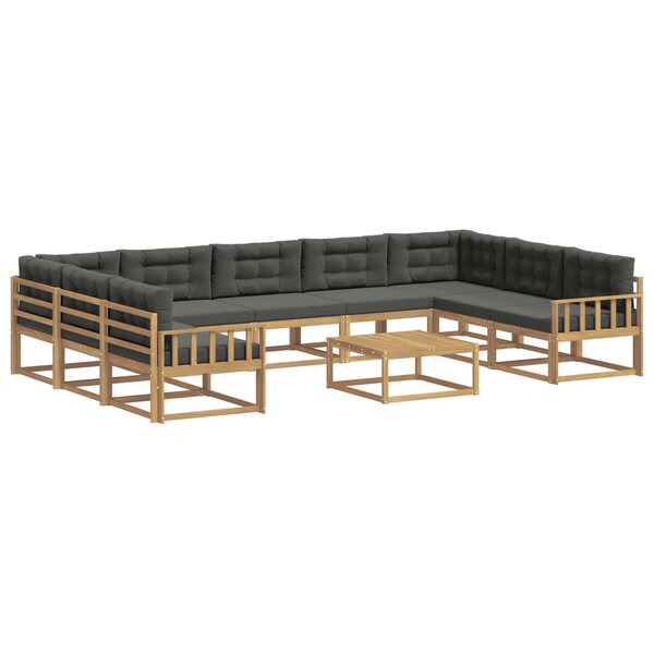 vidaXL Ensemble de canapés d'extérieur 10 pc Blanc et anthracite