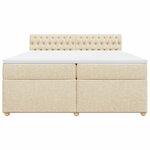 vidaXL Sommier à lattes de lit avec matelas Crème 200x200 cm Tissu