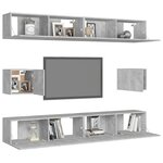 vidaXL Ensemble de meubles TV 6 Pièces Gris béton Bois d'ingénierie