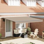 vidaXL Auvent Rétractable Beige 400 ×350 cm tissu