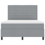 vidaXL Lit à ressorts avec matelas Gris clair 140 x 190 cm tissu