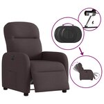 vidaXL Fauteuil inclinable électrique Marron foncé Tissu