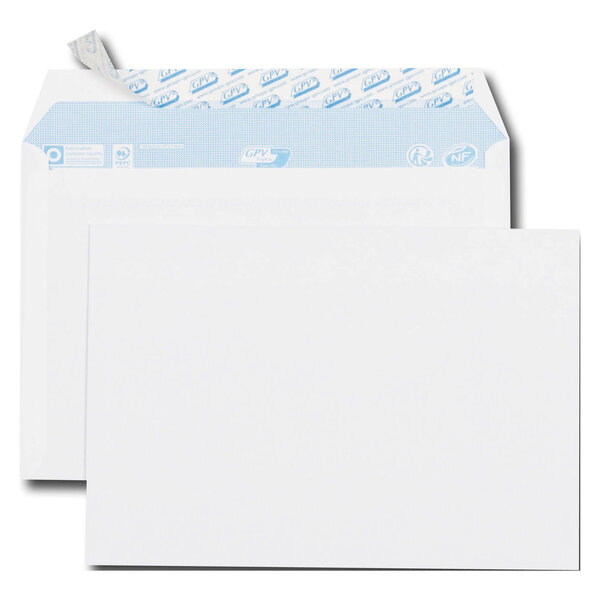 Boîte de 70 enveloppes blanches C5 162x229 80 g/m² bande de protection GPV