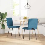 vidaXL Chaises à manger lot de 2 Bleu Velours