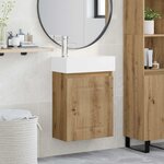 vidaXL Meuble de salle de bain avec robinet Chêne artisanal