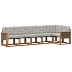 vidaXL Ensemble de canapés d'extérieur 6 pc Naturel et gris clair