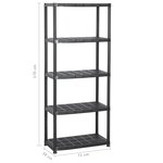 vidaXL Étagère de rangement à 5 niveaux Noir 71x38x170 cm Plastique