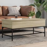 vidaXL Table basse chêne sonoma 100x50x45cm bois d'ingénierie et métal